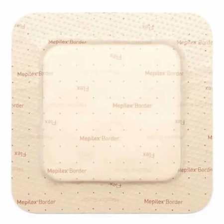 Mepilex Border Flex Foam Dressing 3 X 3 Inch With Border Film Backing Silicone Adhesive Square Sterile, 5PK 595200